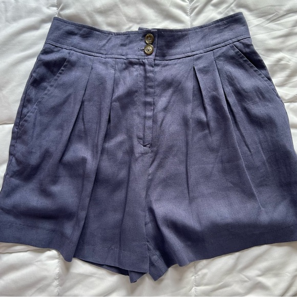 NWT Jason Wu Pleated Shorts High Waisted Linen Blend Summer Style Sz 6 - Picture 1 of 6